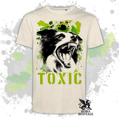 TOXIC T-Shirt - BORDER COLLIE - White or Beige, Men's or Women's - from XS to 5XL