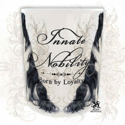 Tazza NOBILITY - BORDER COLLIE Bianco e Nero - Manico ORO - 330 ml - in Ceramica