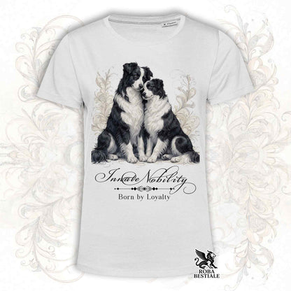 T-Shirt NOBILITY - BORDER COLLIE Bianco e Nero - Bianca o Beige, da Uomo o da Donna - dalla XS alla 5XL