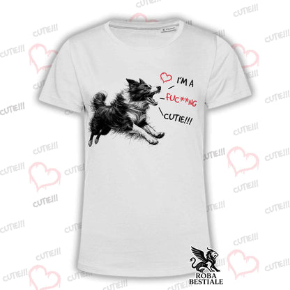 CUTIE T-Shirt - Black and White BORDER COLLIE - White or Beige, for Men or Women - from XS to 5XL