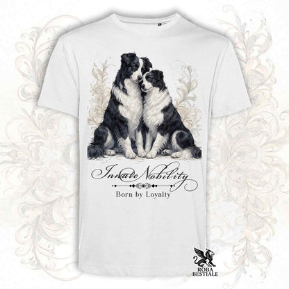 T-Shirt NOBILITY - BORDER COLLIE Bianco e Nero - Bianca o Beige, da Uomo o da Donna - dalla XS alla 5XL