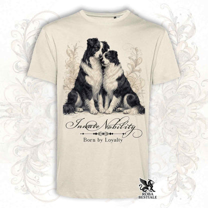 T-Shirt NOBILITY - BORDER COLLIE Bianco e Nero - Bianca o Beige, da Uomo o da Donna - dalla XS alla 5XL