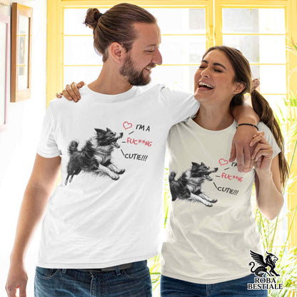 CUTIE T-Shirt - Black and White BORDER COLLIE - White or Beige, for Men or Women - from XS to 5XL