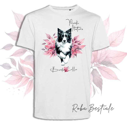 T-Shirt BORDER COLLIE Bianco e Nero - Collezione Pink Nature