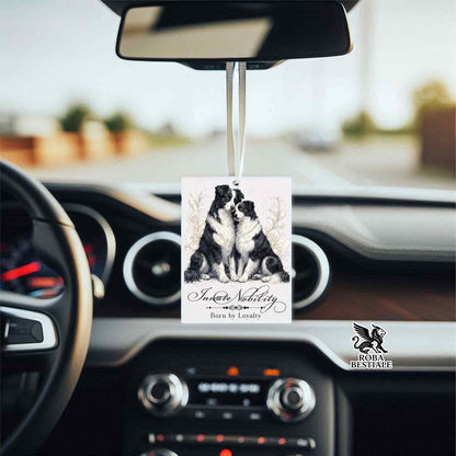 Profumatore NOBILITY - BORDER COLLIE Bianco e Nero - In Feltro, con cordino - 7,5 x 10 cm