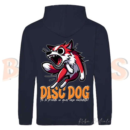 Felpa BONKERS - BORDER COLLIE Bianco e Rosso - Con Cappuccio e Tasconi, Unisex, in tanti colori - dalla XS alla 5XL