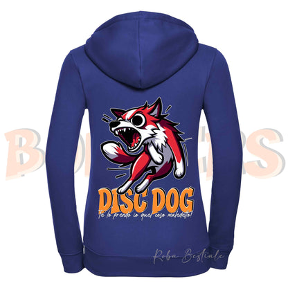 Felpa BONKERS - BORDER COLLIE Bianco e Rosso - Con Cappuccio e Full Zip, Uomo o Donna, in tanti colori - dalla XS alla 5XL