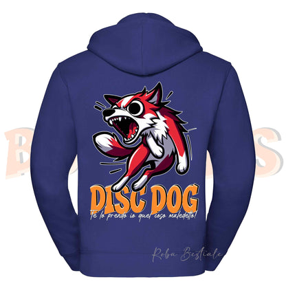 Felpa BONKERS - BORDER COLLIE Bianco e Rosso - Con Cappuccio e Full Zip, Uomo o Donna, in tanti colori - dalla XS alla 5XL