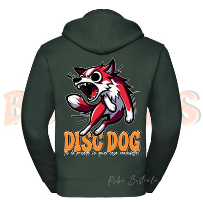 Felpa BONKERS - BORDER COLLIE Bianco e Rosso - Con Cappuccio e Full Zip, Uomo o Donna, in tanti colori - dalla XS alla 5XL