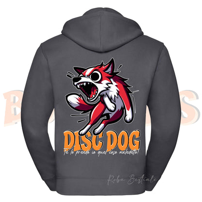 Felpa BONKERS - BORDER COLLIE Bianco e Rosso - Con Cappuccio e Full Zip, Uomo o Donna, in tanti colori - dalla XS alla 5XL