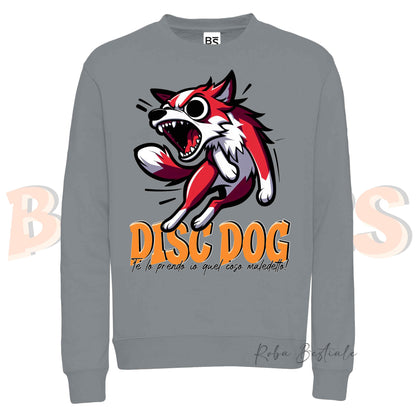 Felpa Invernale BONKERS - DISC DOG - BORDER COLLIE Bianco e Rosso - Girocollo, Unisex, in tanti colori! - dalla XS alla 3XL