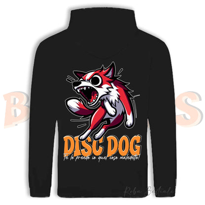 Felpa BONKERS - BORDER COLLIE Bianco e Rosso - Con Cappuccio e Tasconi, Unisex, in tanti colori - dalla XS alla 5XL