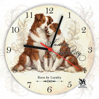Orologio da Muro NOBILITY - BORDER COLLIE Bianco e Rosso - in MDF - diametro 20 o 30 cm