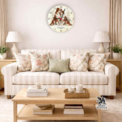 Orologio da Muro NOBILITY - BORDER COLLIE Bianco e Rosso - in MDF - diametro 20 o 30 cm