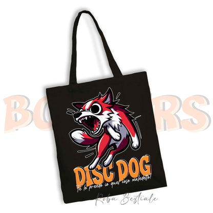 Shopper BONKERS - DISC DOG - BORDER COLLIE Bianco e Rosso - Diversi colori disponibili
