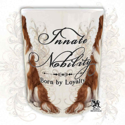 NOBILITY Mug - BORDER COLLIE Black and White - GOLD Handle - 330 ml - Ceramic