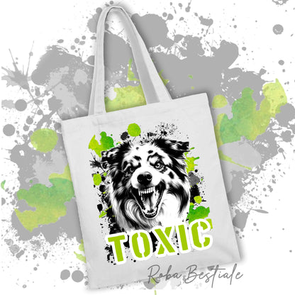 Tote Bag BORDER COLLIE Blue Merle - Collezione Toxic
