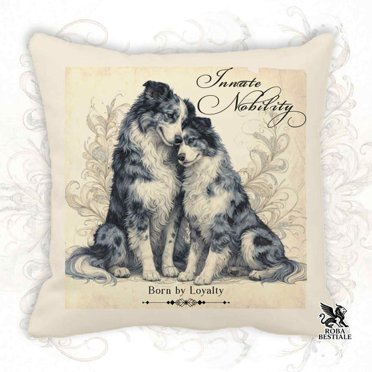 Cuscino NOBILITY - BORDER COLLIE Blue Merle - 100% Tela di Cotone - 40x40 cm