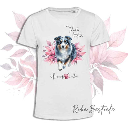 T-Shirt BORDER COLLIE Blue Merle - Collezione Pink Nature