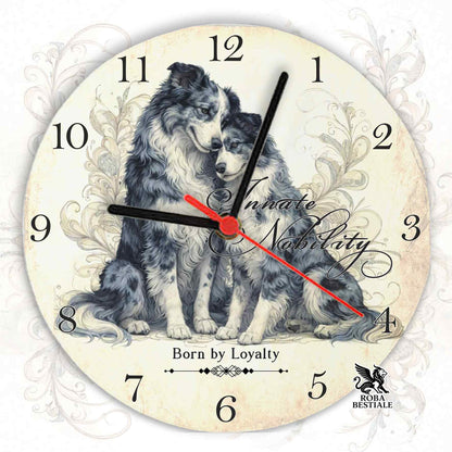 Orologio da Muro NOBILITY - BORDER COLLIE Blue Merle - in MDF - diametro 20 o 30 cm