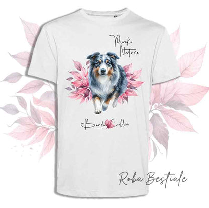 T-Shirt BORDER COLLIE Blue Merle - Collezione Pink Nature