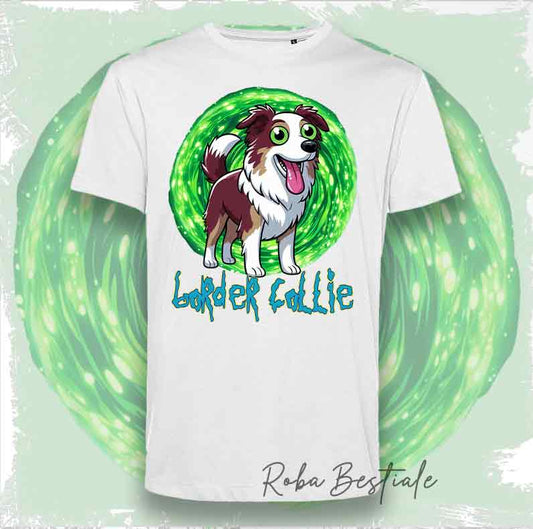 T-Shirt RICK & MORTY - BORDER COLLIE Red Merle