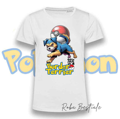 T-Shirt POKEMON - BORDER TERRIER Blue & Tan