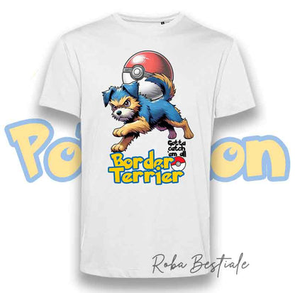 T-Shirt POKEMON - BORDER TERRIER Blue & Tan