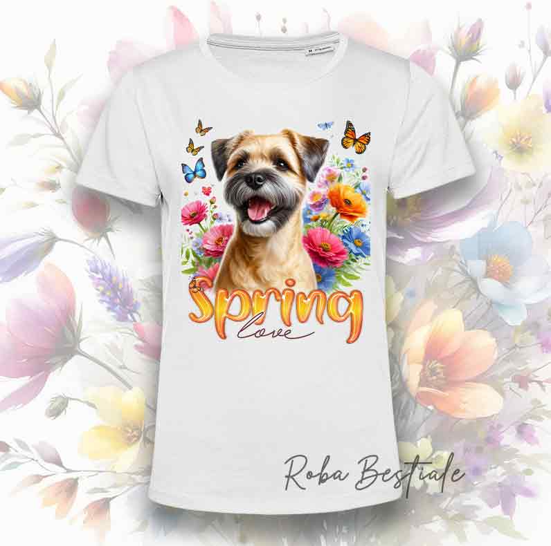 T-Shirt SPRING LOVE - BORDER TERRIER Grano