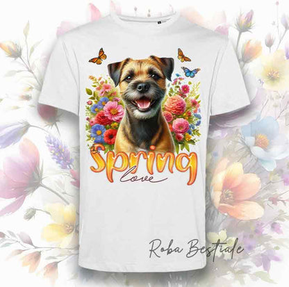 T-Shirt SPRING LOVE - BORDER TERRIER Grizzle and Tan