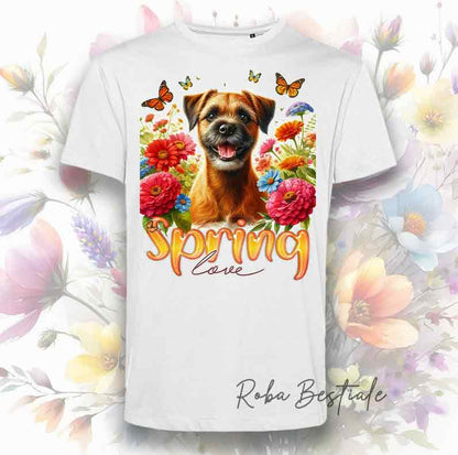 T-Shirt SPRING LOVE - BORDER TERRIER Rosso