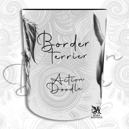 Tazza ACTION DOODLE - BORDER TERRIER - In Ceramica, con manico e interno colorato - 330 ml