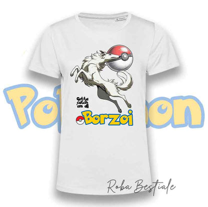 T-Shirt POKEMON - BORZOI Bianco