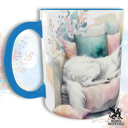 Tazza SOFT LIFE - BORZOI Bianco - In Ceramica, colore a scelta - 330 ml