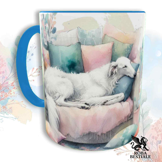 Tazza SOFT LIFE - BORZOI Bianco - In Ceramica, colore a scelta - 330 ml