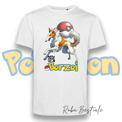 T-Shirt POKEMON - BORZOI Bianco & Arancio