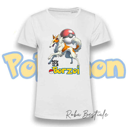 T-Shirt POKEMON - BORZOI Bianco & Arancio