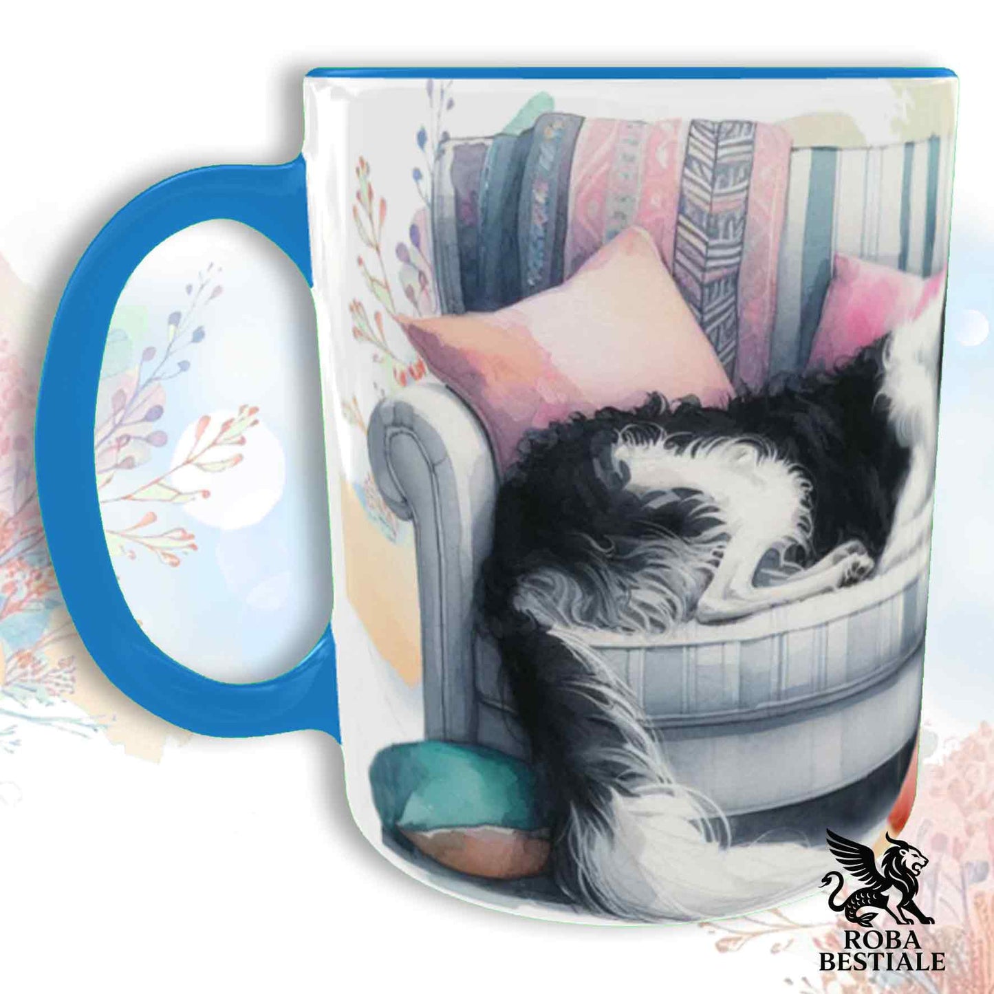 Tazza SOFT LIFE - BORZOI Bianco e Nero - In Ceramica, colore a scelta - 330 ml