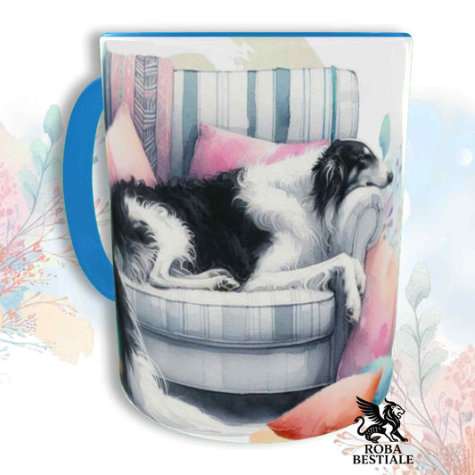 Tazza SOFT LIFE - BORZOI Bianco e Nero - In Ceramica, colore a scelta - 330 ml