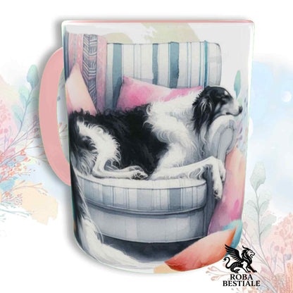 Tazza SOFT LIFE - BORZOI Bianco e Nero - In Ceramica, colore a scelta - 330 ml