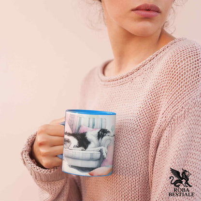Tazza SOFT LIFE - BORZOI Bianco e Nero - In Ceramica, colore a scelta - 330 ml