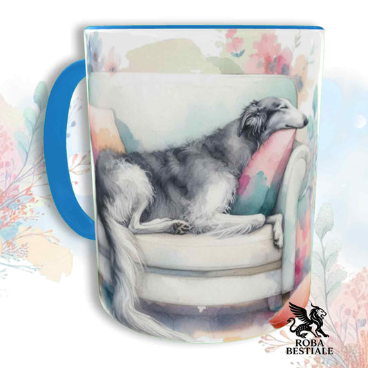 Tazza SOFT LIFE - BORZOI Grigio - In Ceramica, colore a scelta - 330 ml