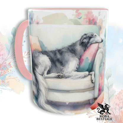 Tazza SOFT LIFE - BORZOI Grigio - In Ceramica, colore a scelta - 330 ml