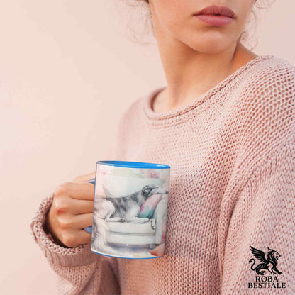 Tazza SOFT LIFE - BORZOI Grigio - In Ceramica, colore a scelta - 330 ml