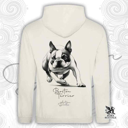 Sweat à capuche ACTION DOODLE - BOSTON TERRIER - Avec capuche et grandes poches, plusieurs couleurs, Unisexe - du XS au 3XL