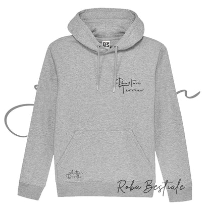 Felpa ACTION DOODLE - BOSTON TERRIER 1 - Unisex - Grigia - dalla XS alla 3XL