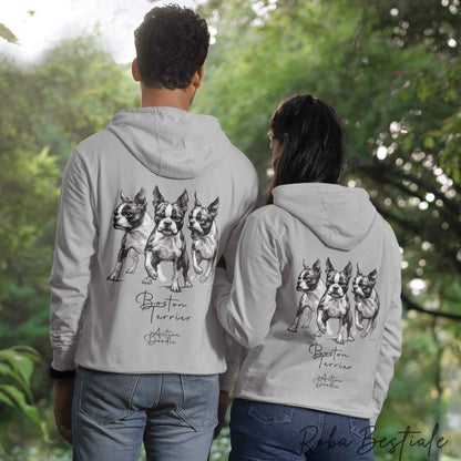 Felpa ACTION DOODLE - BOSTON TERRIER 1 - Unisex - Grigia - dalla XS alla 3XL
