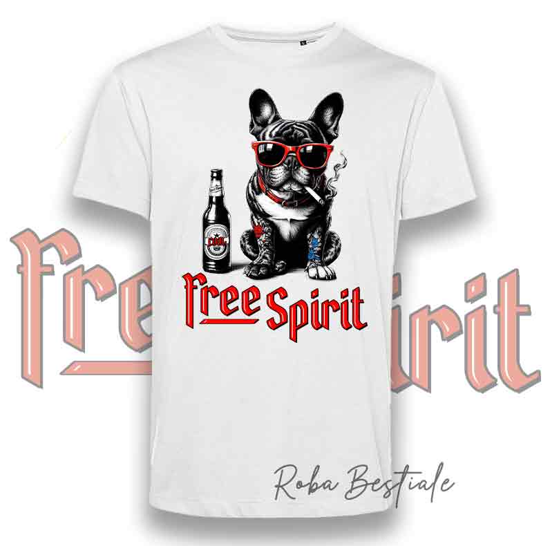 T-Shirt FREE SPIRIT - BOULEDOGUE FRANCAIS Bringé