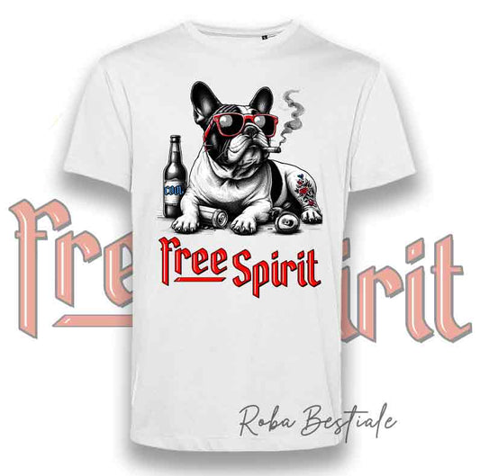 T-Shirt FREE SPIRIT - BOULEDOGUE FRANCAIS Caille