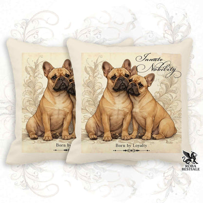 Cuscino NOBILITY - BOULEDOGUE FRANCAIS Fulvo - 100% Tela di Cotone - 40x40 cm